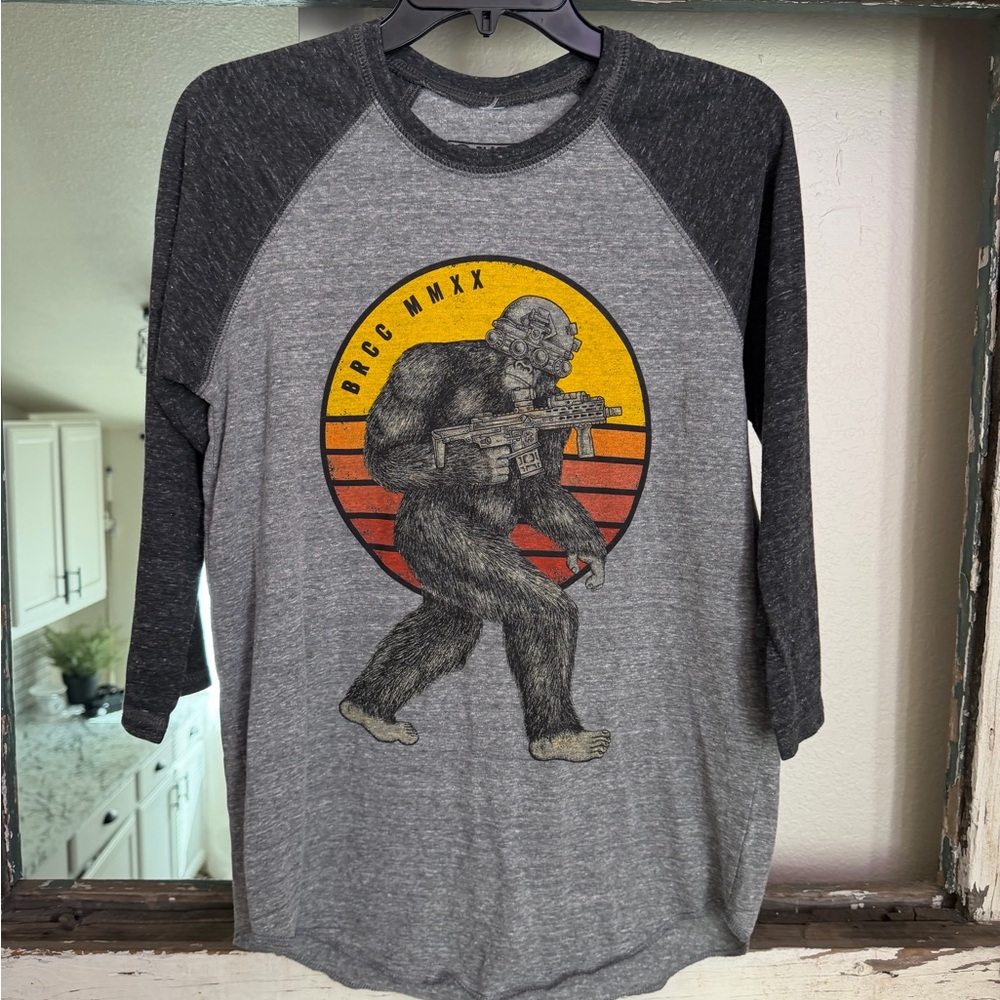 Black Rifle Coffee Co. Raglan Tee with Tactical Bigfoot Design - MED